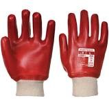 Glove PVC Knitwrist Red