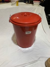 Plastic  Dustbin Clip Lid Red 70lt
